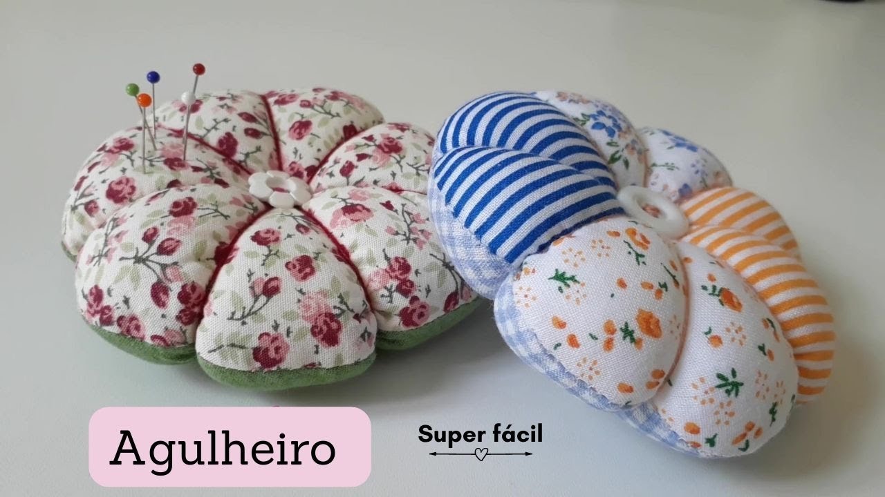 Como fazer um AGULHEIRO com Retalhos de Tecido | Almofada para Alfinetes #facil