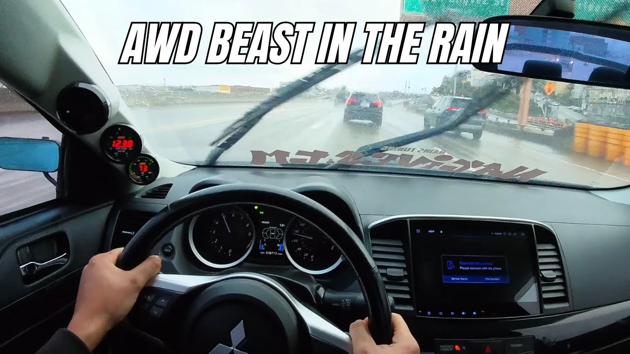 POV Rainy Day Drive in 600HP+ EVO X