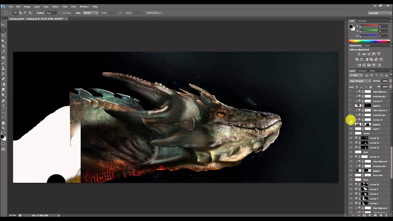 Lo Hobbit: Smaug model 3D and post production with Photoshop
