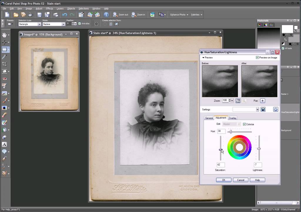 'Restoring A Stained Photo' video tutorial (PSPPX2)