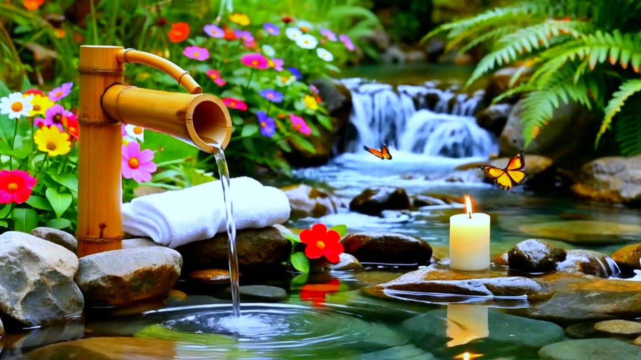 Sleep Music for Insomnia 🌙 Soothing Piano & Gentle Bamboo Water Sounds for Deep Relaxation