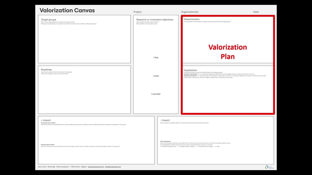 Blue Cluster Valorization Canvas Tutorial video