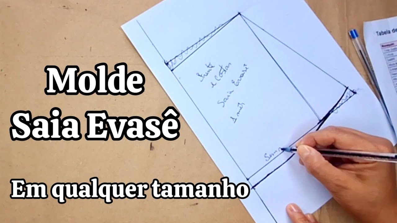 Como fazer Molde de Saia Evas&ecirc; em qualquer tamanho