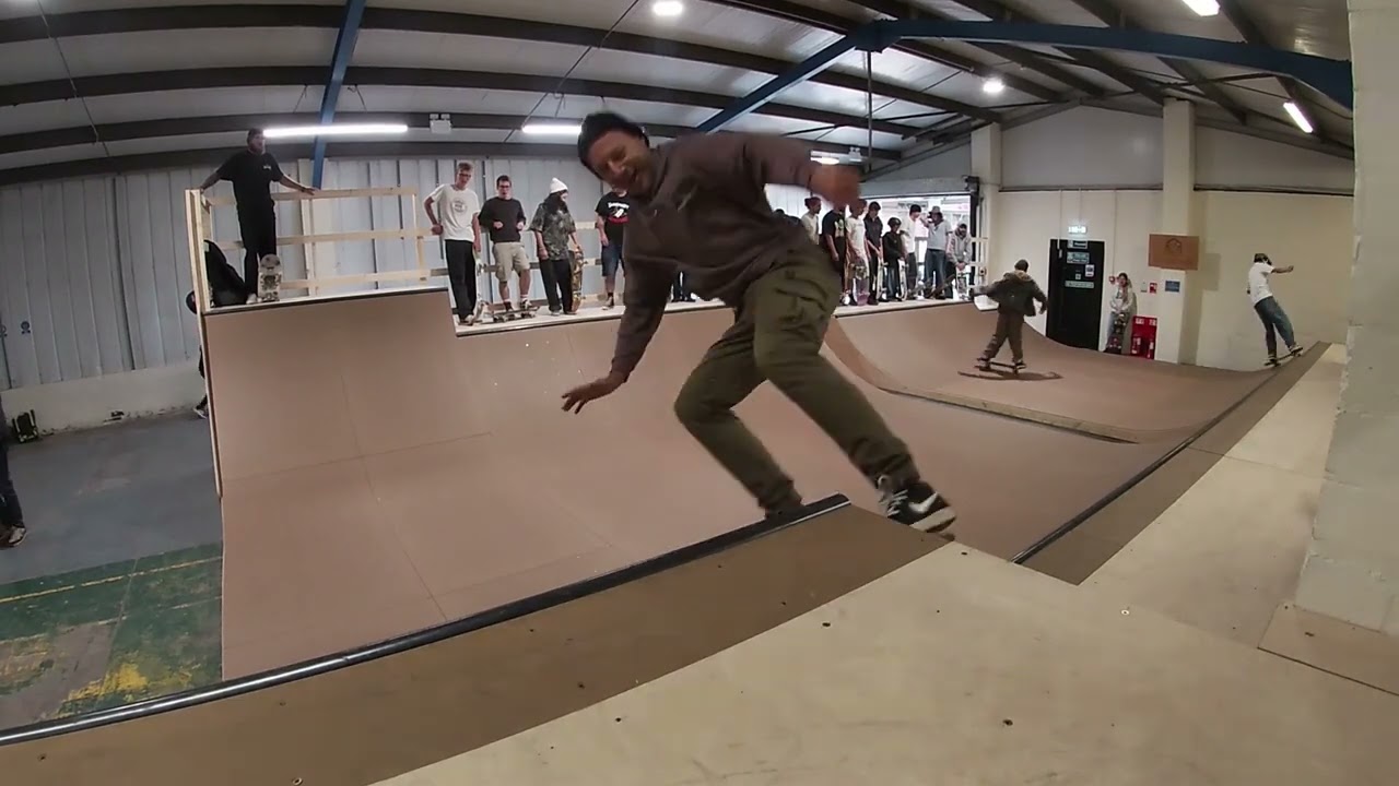 The Warehouse Indoor Skatepark mini ramp session 1