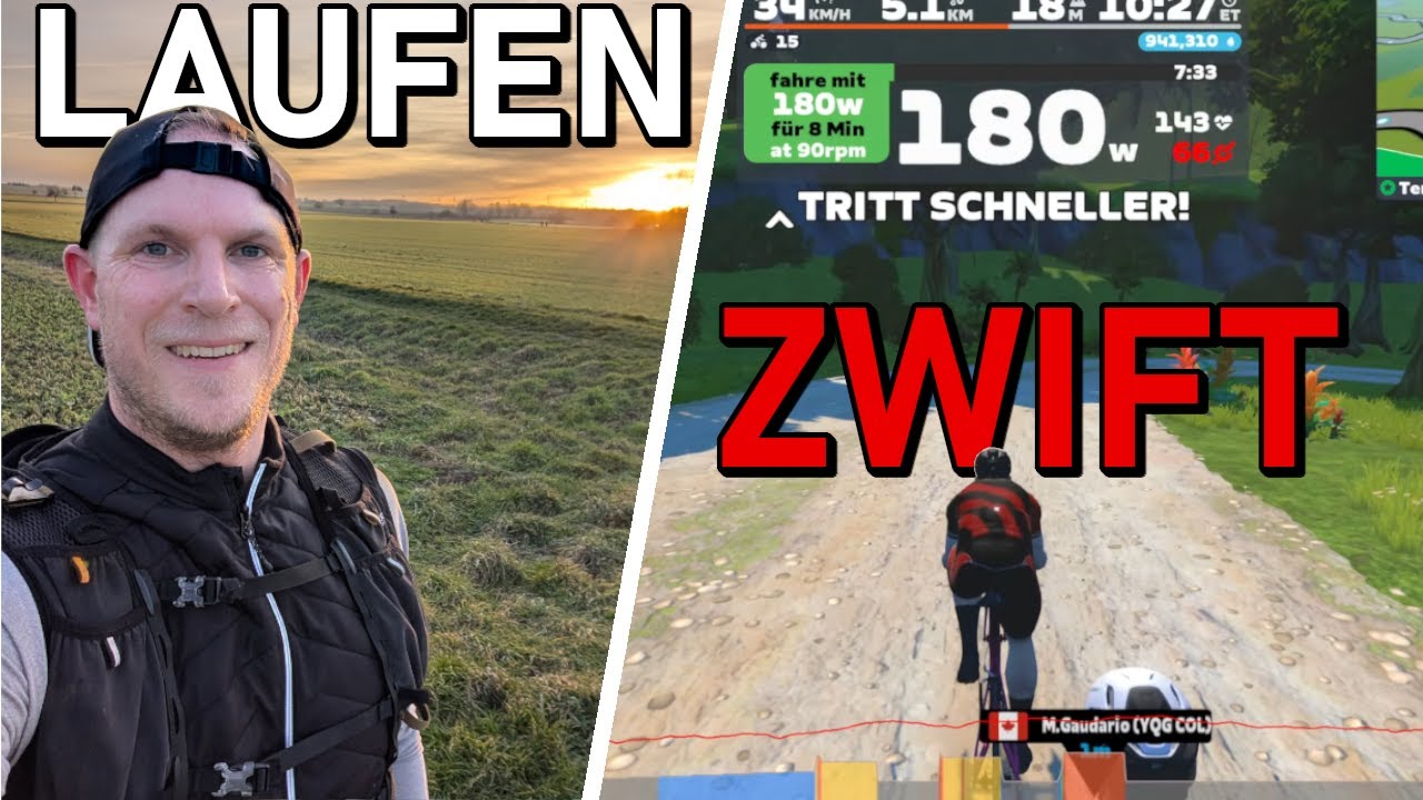 Ein kompletter Trainingstag: Lauftraining & Zwift Workout #zwift #laufen #training