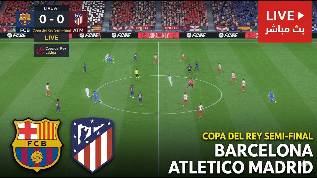 🔴EN VIVO: BARCELONA VS ATLETICO MADRID | COPA DEL REY SEMI-FINAL | SIMULATION GAMEPLAY