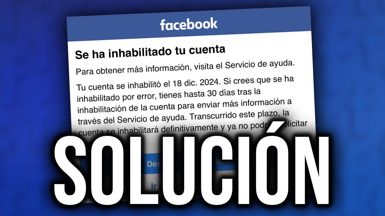 ¡RECUPERA tu cuenta INHABILITADA o PERDIDA de Facebook en 5 minutos! (100% Solución Real)