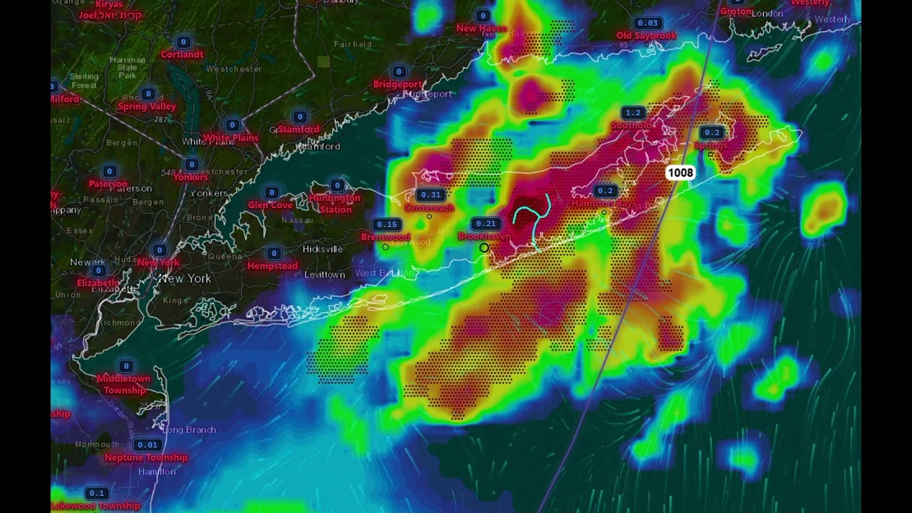 ⛈️ Прогноз погоды на Лонг-Айленде: в ночь на понедельник ожидаются ливни и грозы