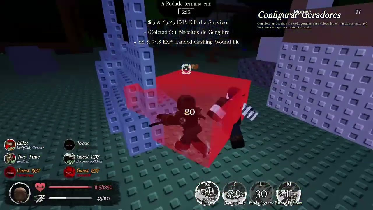 Gameplay de Forsaken(Slasher m3)