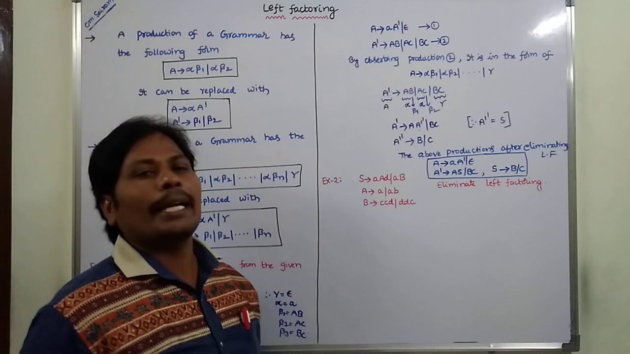 PART- 2 : EXAMPLE PROBLEMS ON LEFT FACTORING | LEFT FACTORING | ELIMINATION OF LEFT FACTORING | CD