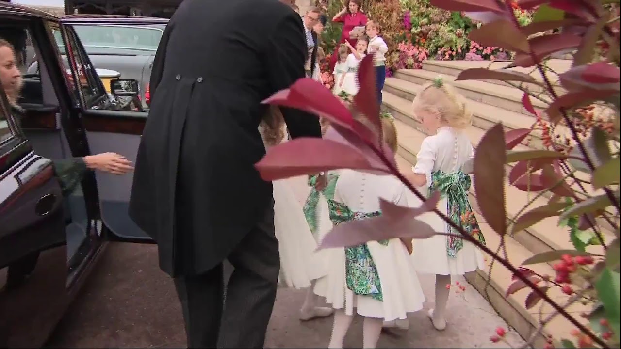 Prince George, Princess Charlotte and bridal party arrive for royal wedding
