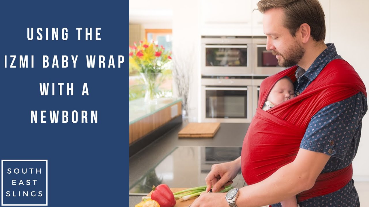 Izmi Baby Wrap with Newborn - stretchy wrap