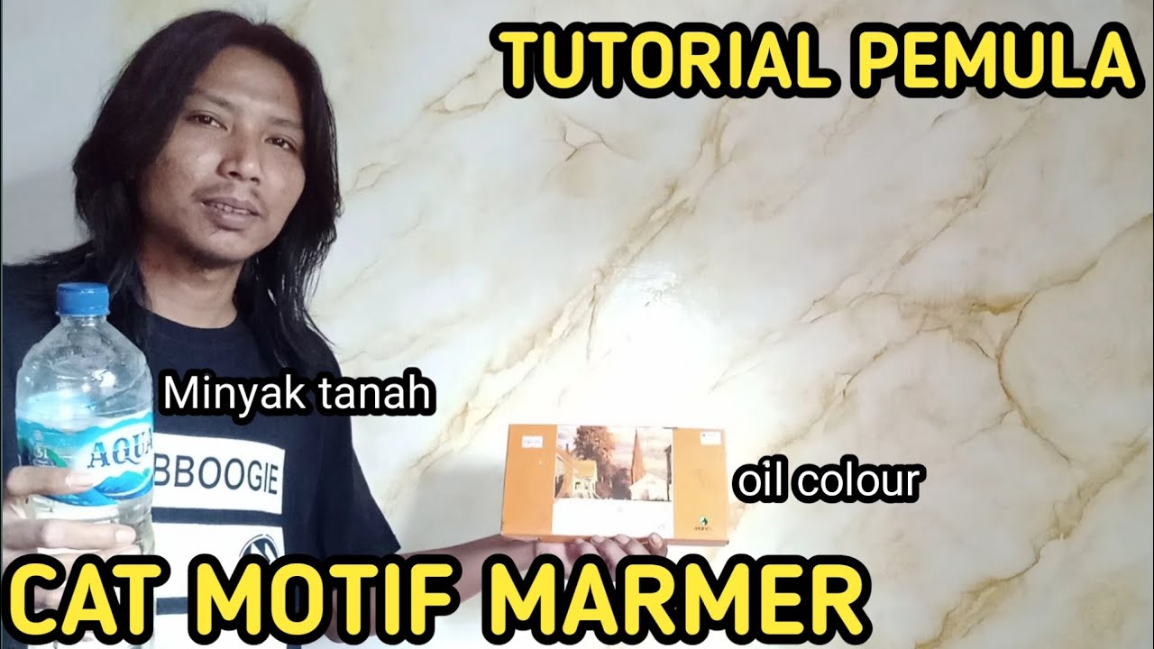 TUTORIAL PEMULA || CAT MOTIF MARMER DENGAN CAT MINYAK