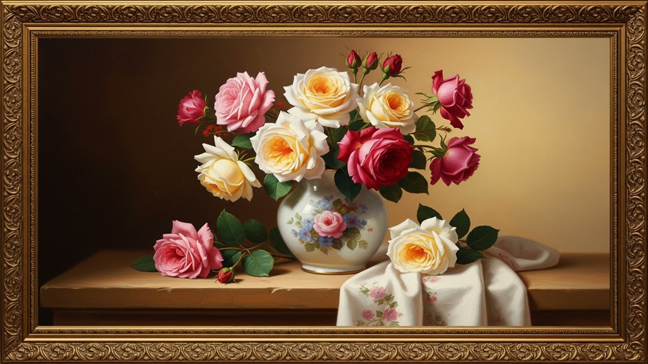 Timeless Rose Still-Life Painting | Decorative Floral Art Display