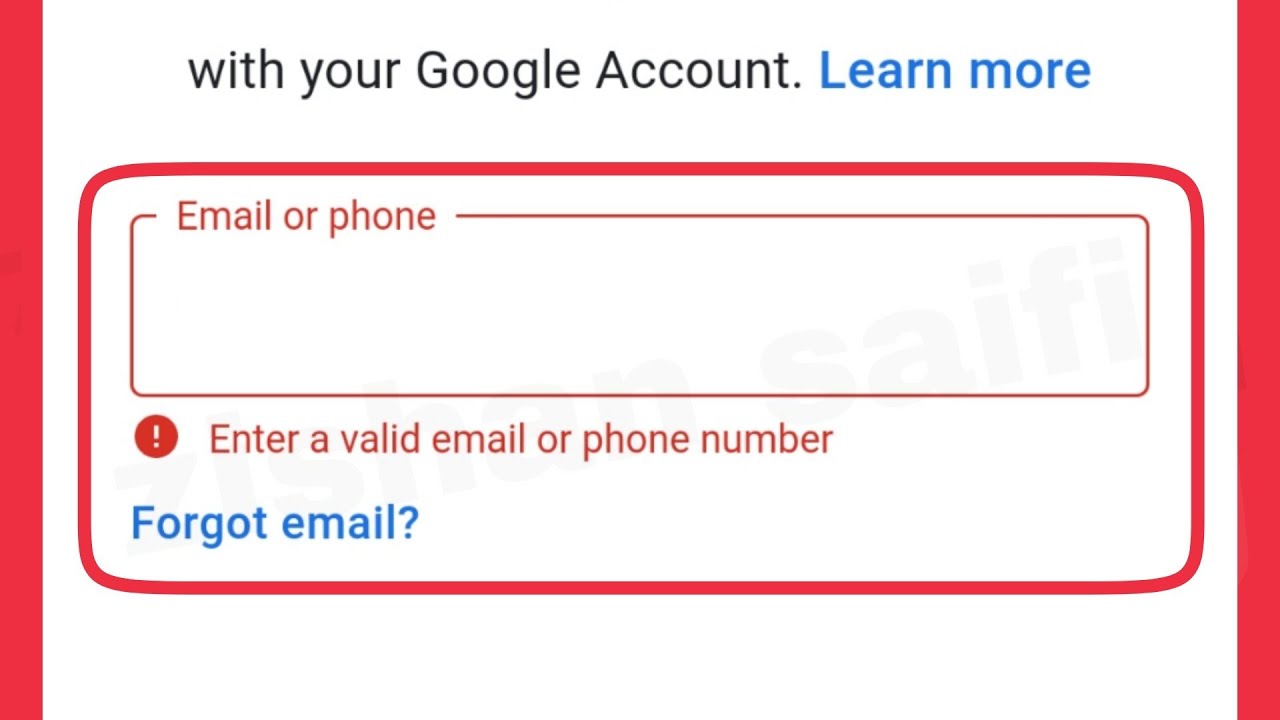 Play Store Fix Enter a valid email or phone number Problem Solve in Google Account
