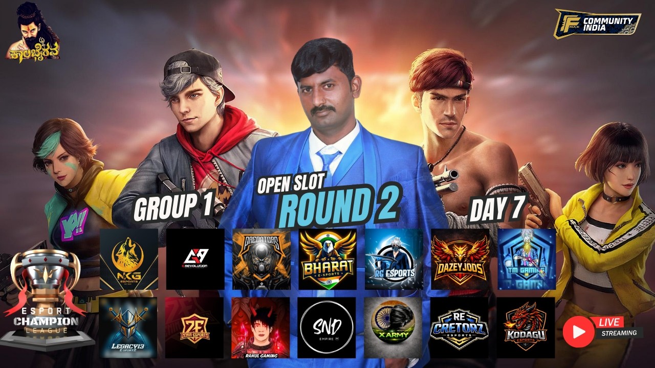 KB ESPORTS CHAMPIONS LEAGUE || ROUND 2 GROUP 1 || DAY 7 || KANNADA FF LIVE || HORIZONTAL LIVE