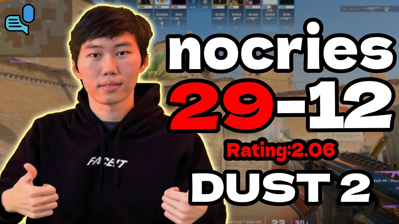 nocries 29-12 | Rating 2.06 | FACEIT NA | +VOICE | dust2 | Feb 14, 2026
