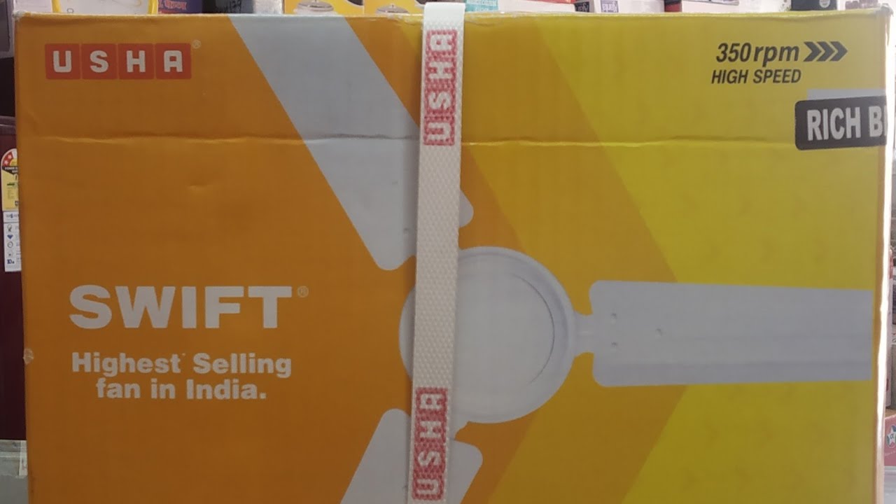 Usha Swift Ceiling Fan 350 RPM HIGH SPEED | Rich Brown | 1200 MM | Unboxing Video | Review Demo 