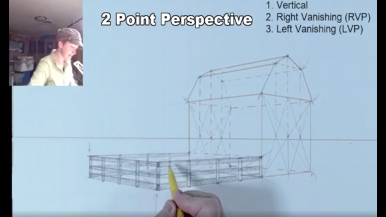 2 pt. Perspective Drawing (A): BarnFence