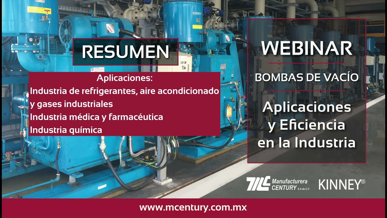 Bombas de Vacío Kinney: Aplicaciones - Industria de refrigerantes, médica y farmacéutica y química