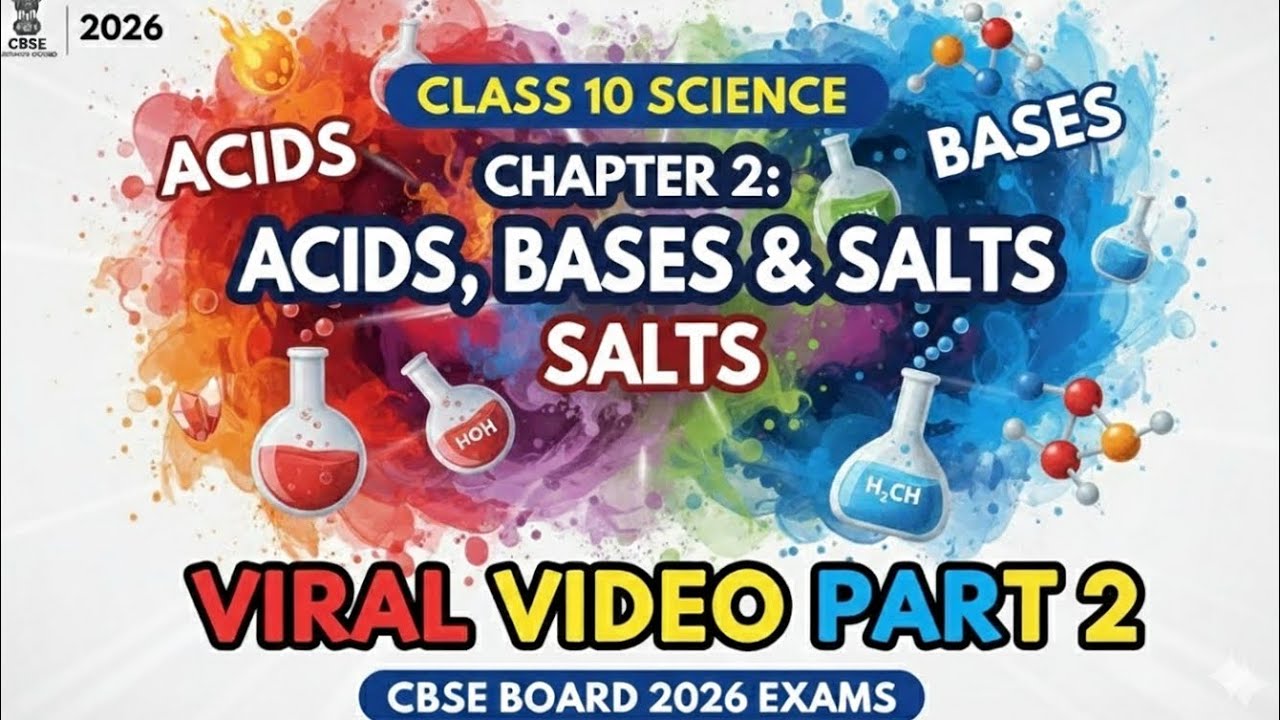 Acids, Bases & Salts Class 10 Chapter 2 | Full Chapter CBSE 2026 | Science Class 10 Chapter 2 |