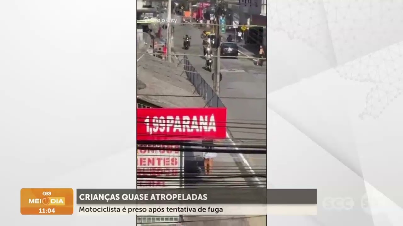 Motociclista foge da PM e quase atropela crianças em Itajaí | Segurança | SCC Meio-Dia
