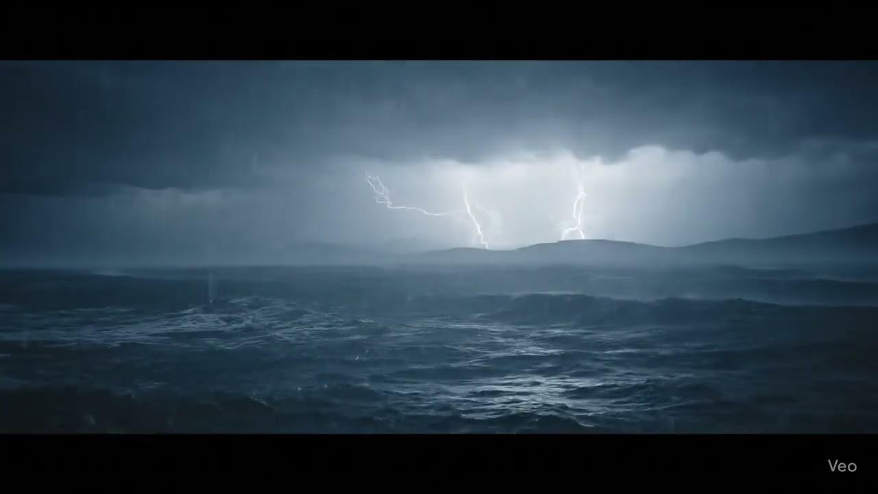 ASMR Rain on Lake Maracaibo, in the background the rays of the Catatumbo lighthouse 10,000 Rays/ Min