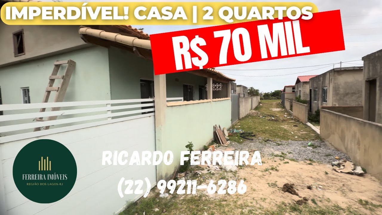 Vendo Casa na Rua Dpo – 2 Quartos com Área Gourmet | R$ 70 Mil Imperdível