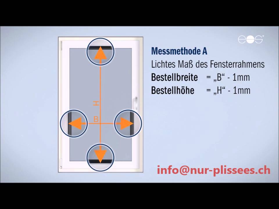 Plissee ohne Bohren Messanleitung f&uuml;r A2 Klebeleisten