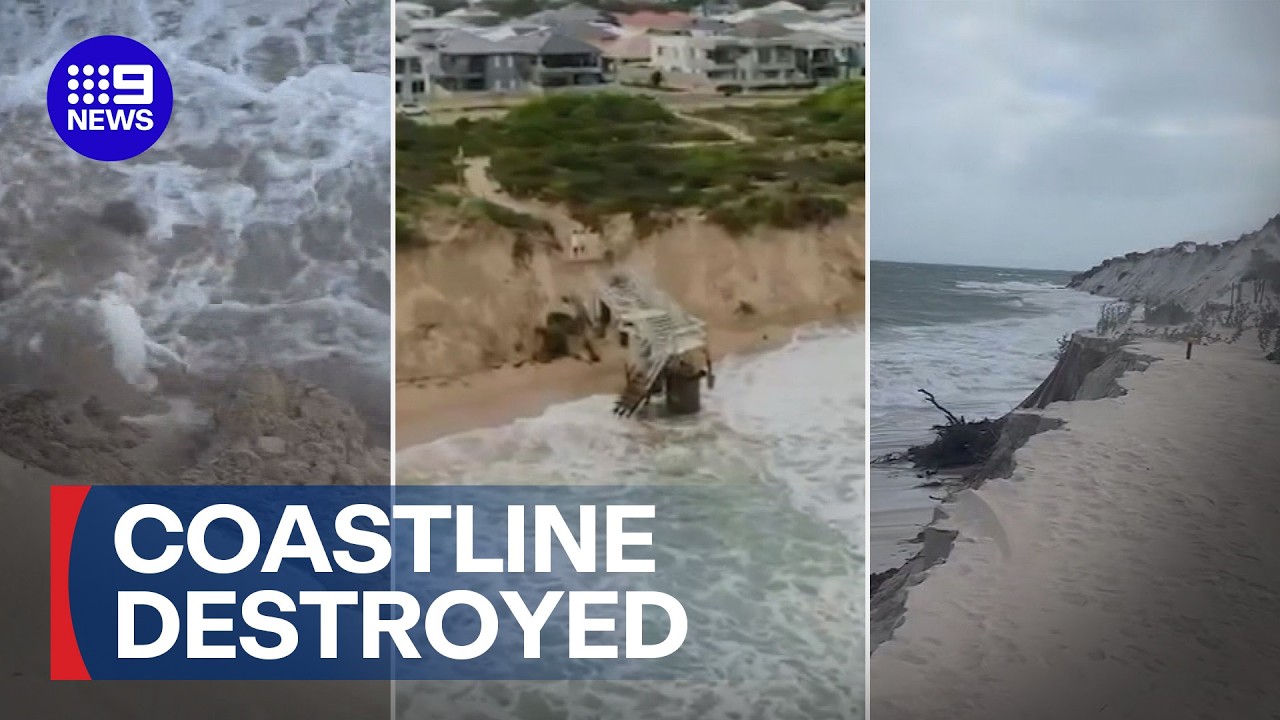 Once in a generation storm turns beaches into cliffs | 9 News Australia