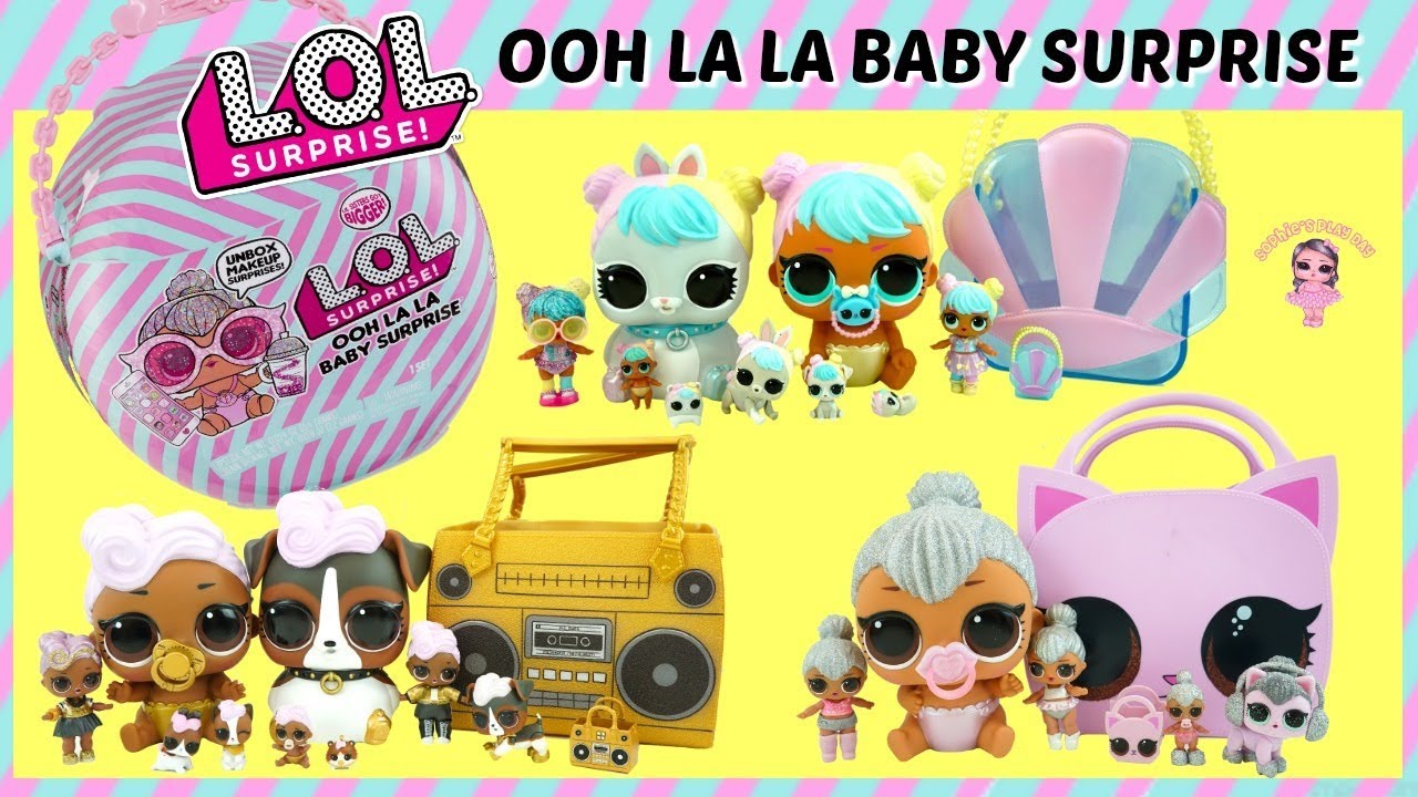 LOL Surprise Ooh La La Baby Surprise Unboxing 3 Giant LOL Babies Lil Kitty Queen Lil Bon Bon Lil DJ