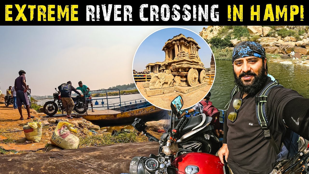 मैं Bike के साथ Tungabhadra नदी में गिर ही जाता 😦| Exploring Hampi | Ep 26 | Ride For Krishna
