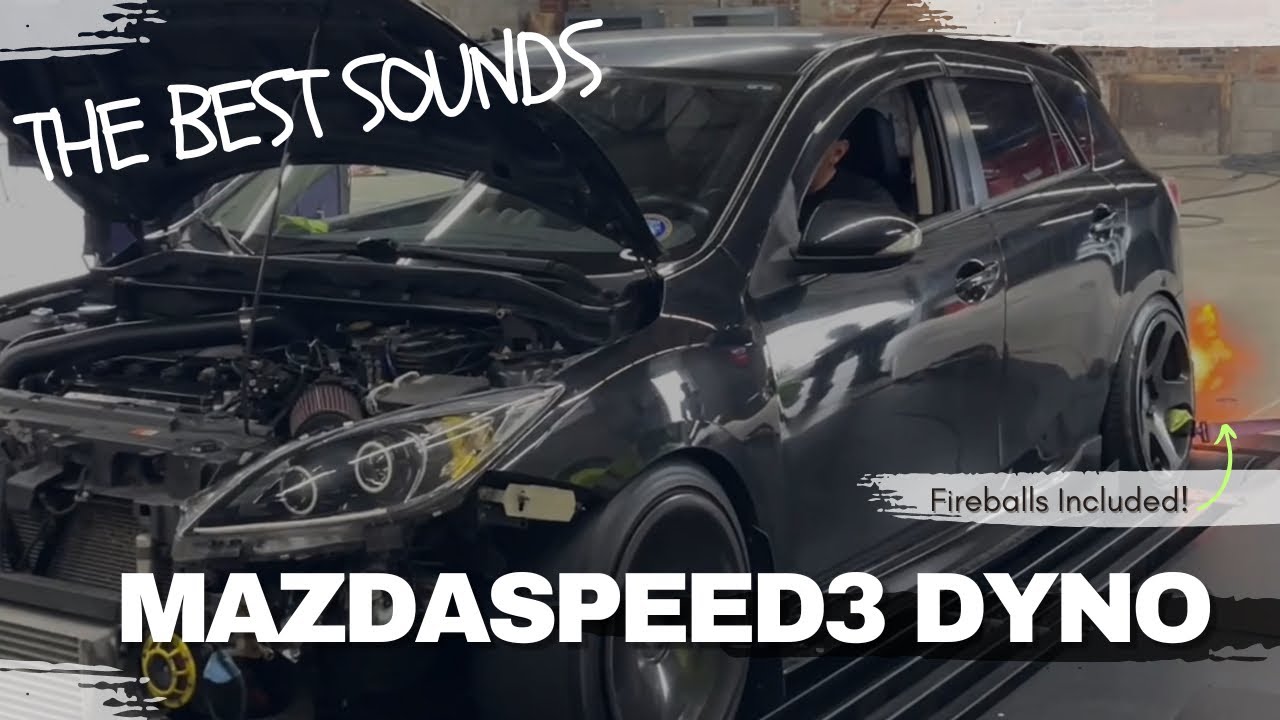 Mazdaspeed3 2012 года Стивена на стенде. Гигантский огненный шар!