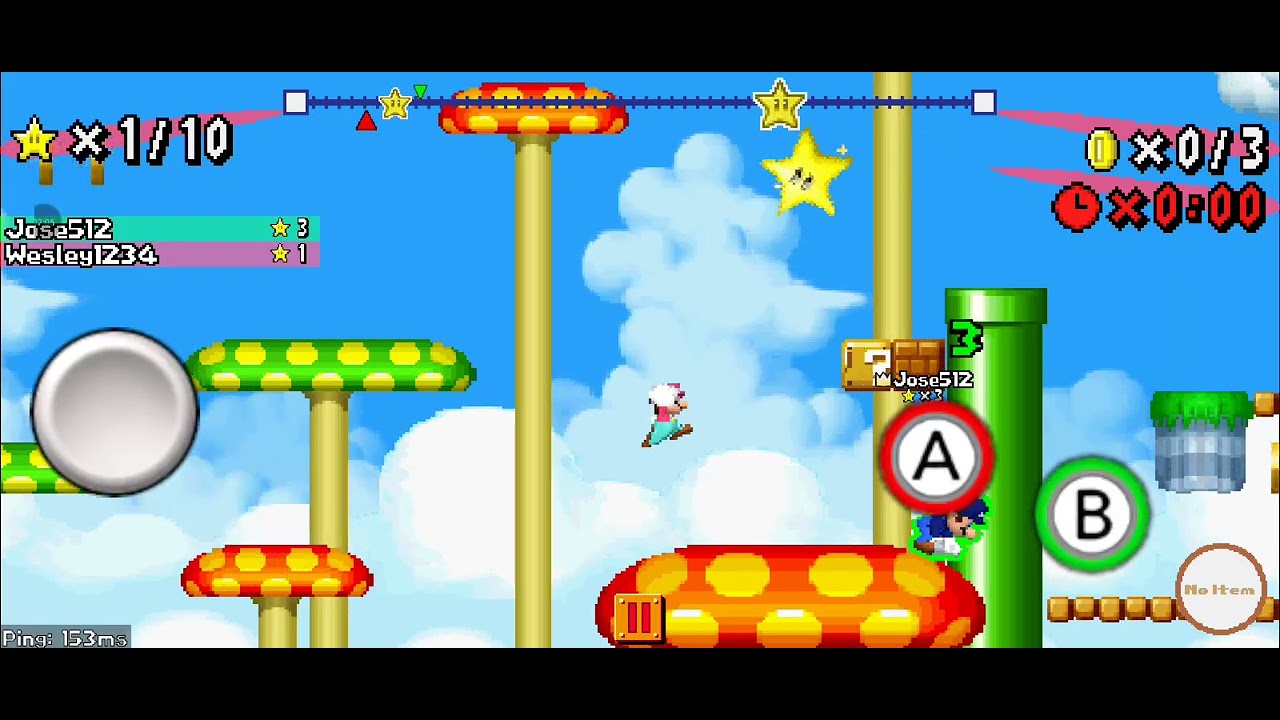 Jogando 2 Jogos com meu amigo que ele tem de tipo: Sm64ex-coop e Nsmbds mario vs luigi