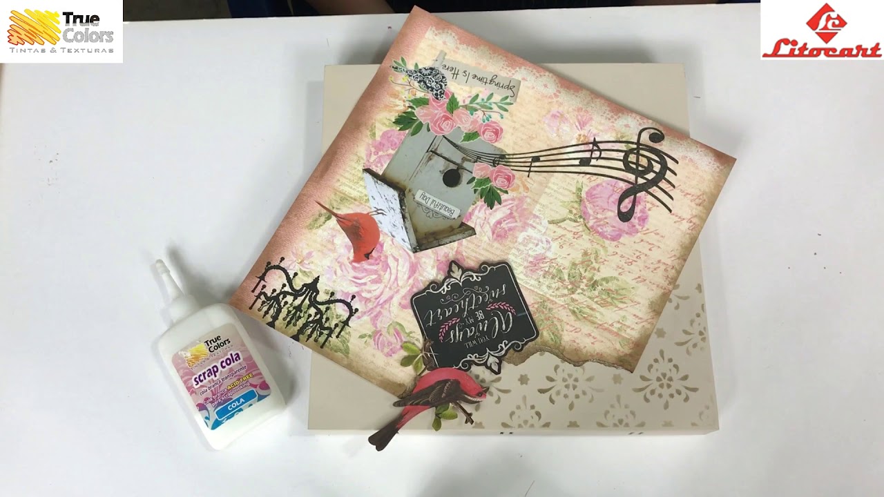 Passo a Passo T&eacute;cnica De Deucopage Papel Litocart efeitos com Stencil. Prof&deg; Ana Paula