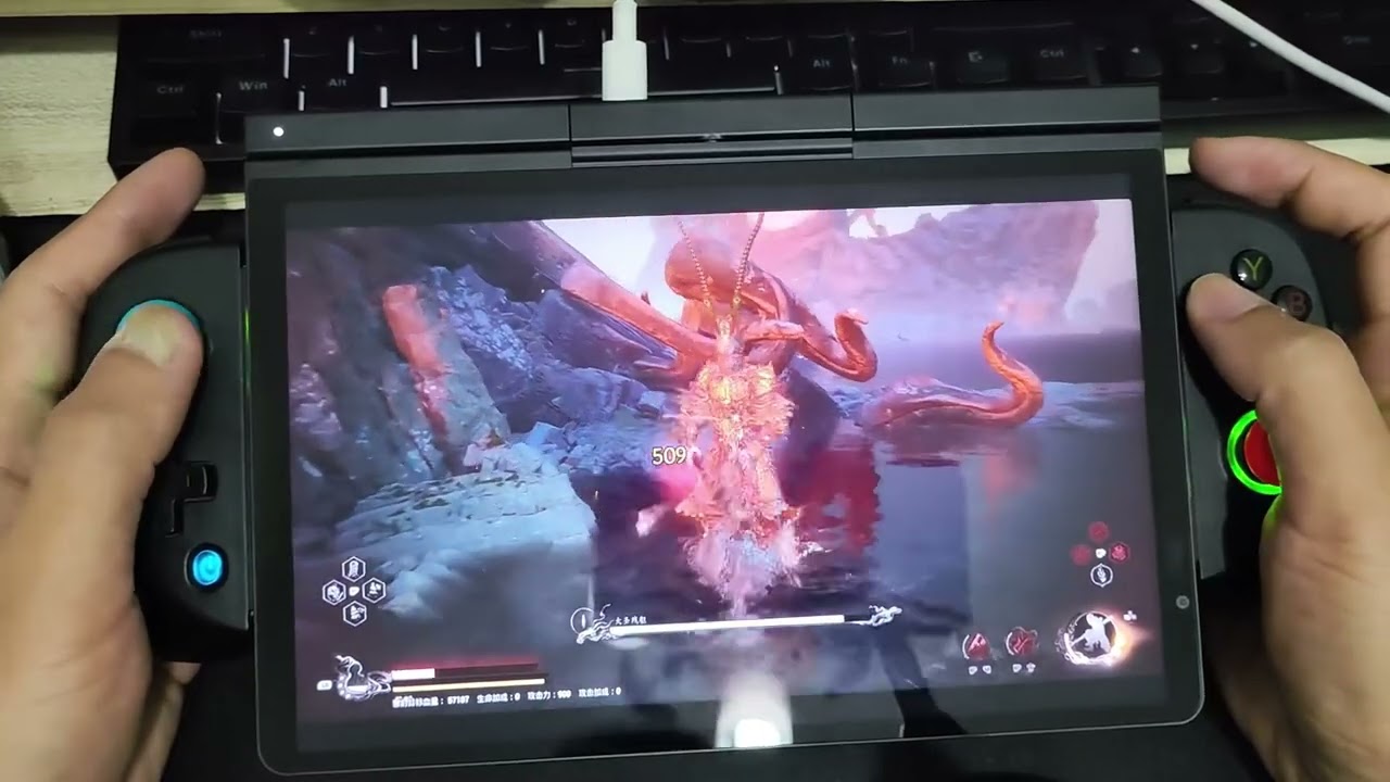 The GPD Pocket 4 tablet form with controller to play Black Myth Wukong