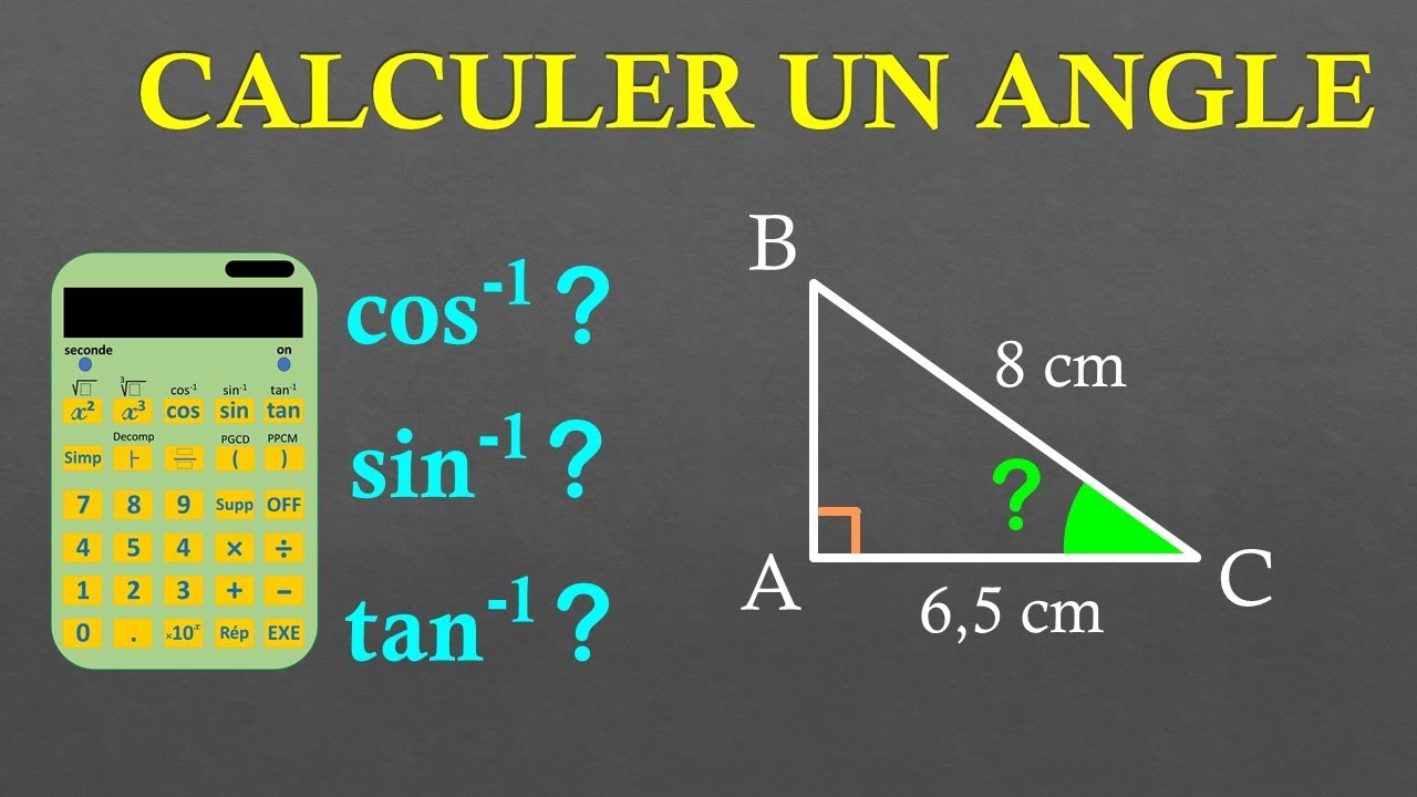 3e Calculer la mesure d'un angle avec les formules de trigonométrie