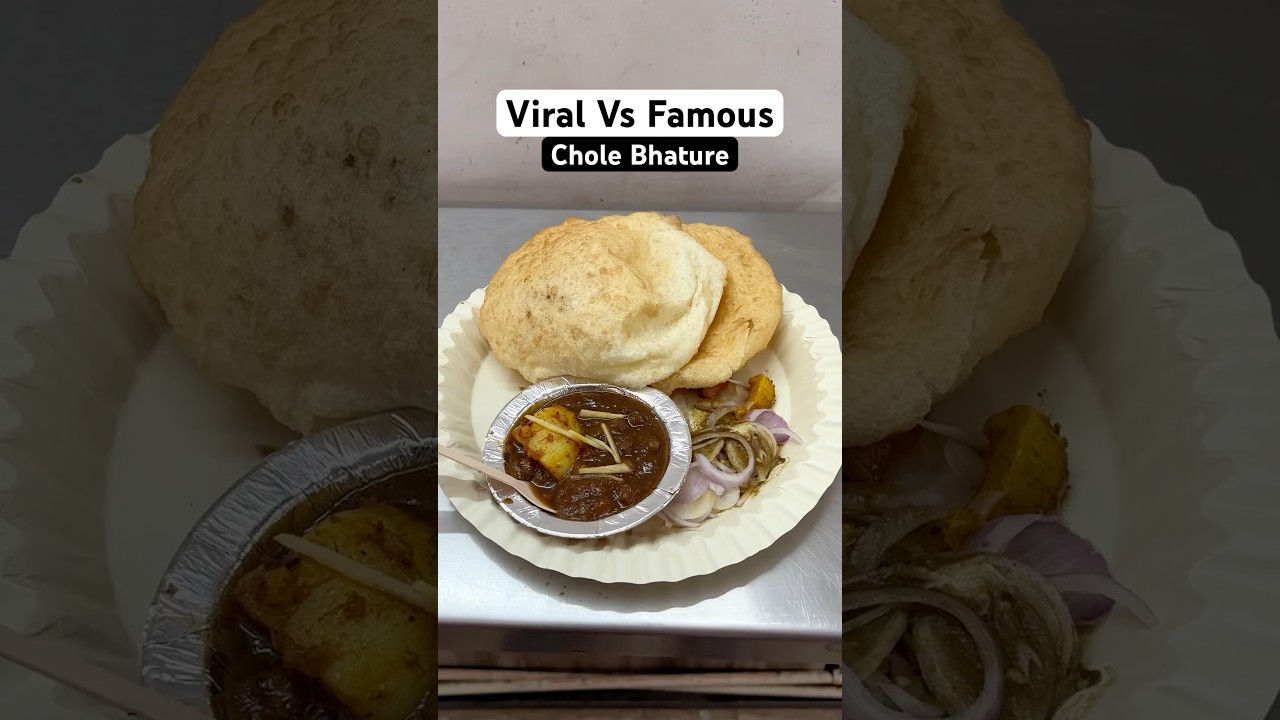Viral Vs Famous Chole Bhature Challenge 🔥😱 #shorts #food