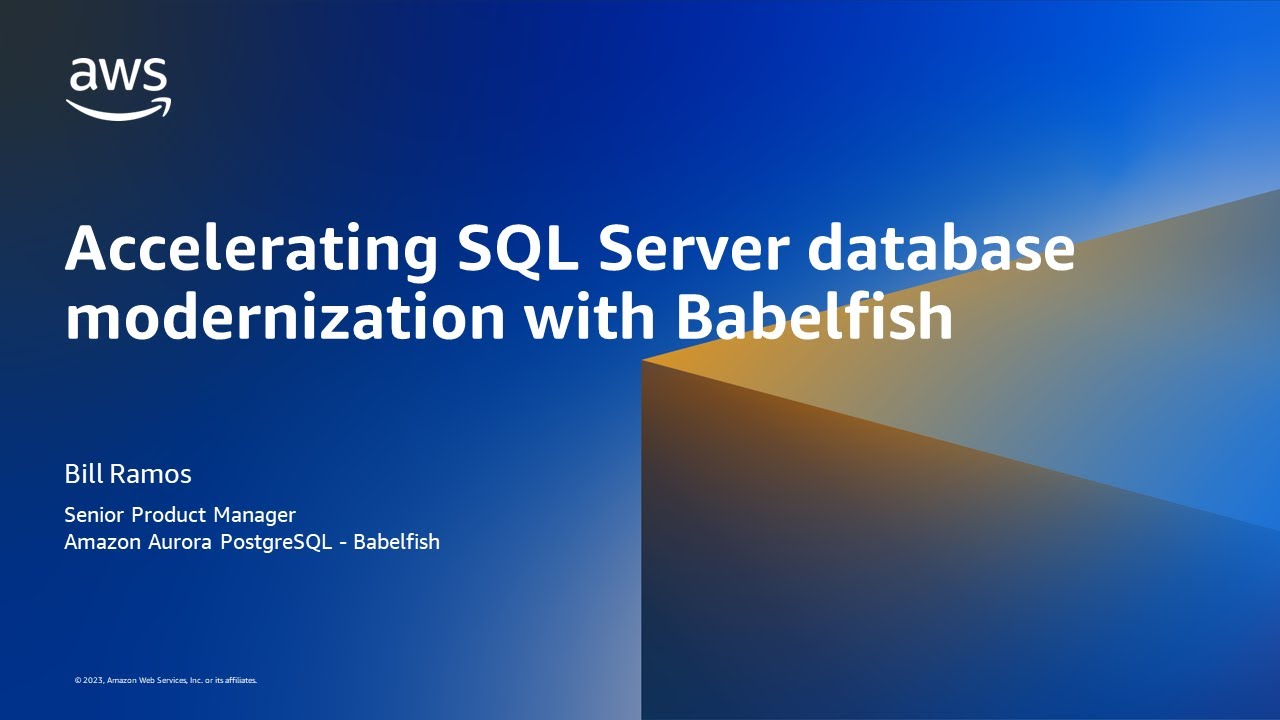 Accelerating SQL Server database modernization with Babelfish- AWS Database in 15