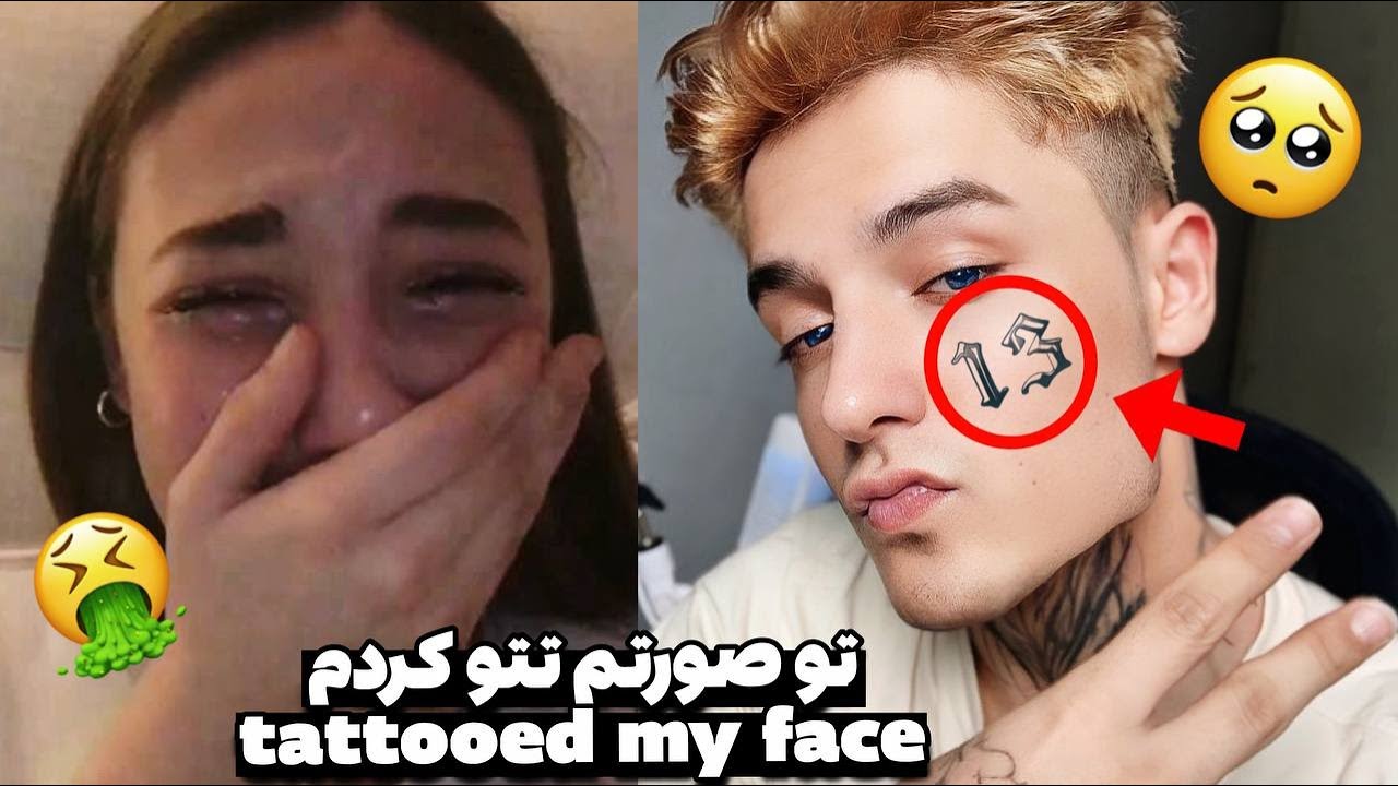 i just tattoed my face 😢😂 واکنش مردم ب تتوی صورتم