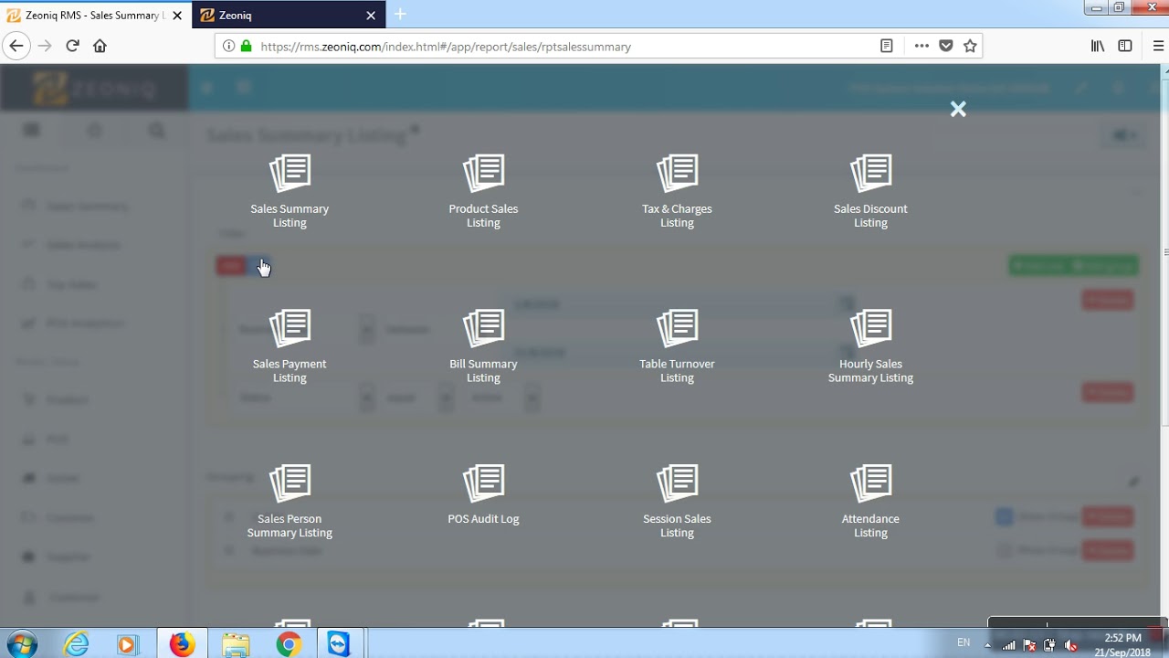 ZEONIQ POS : Video @ How to generate sales report + Edit Receipt Footer