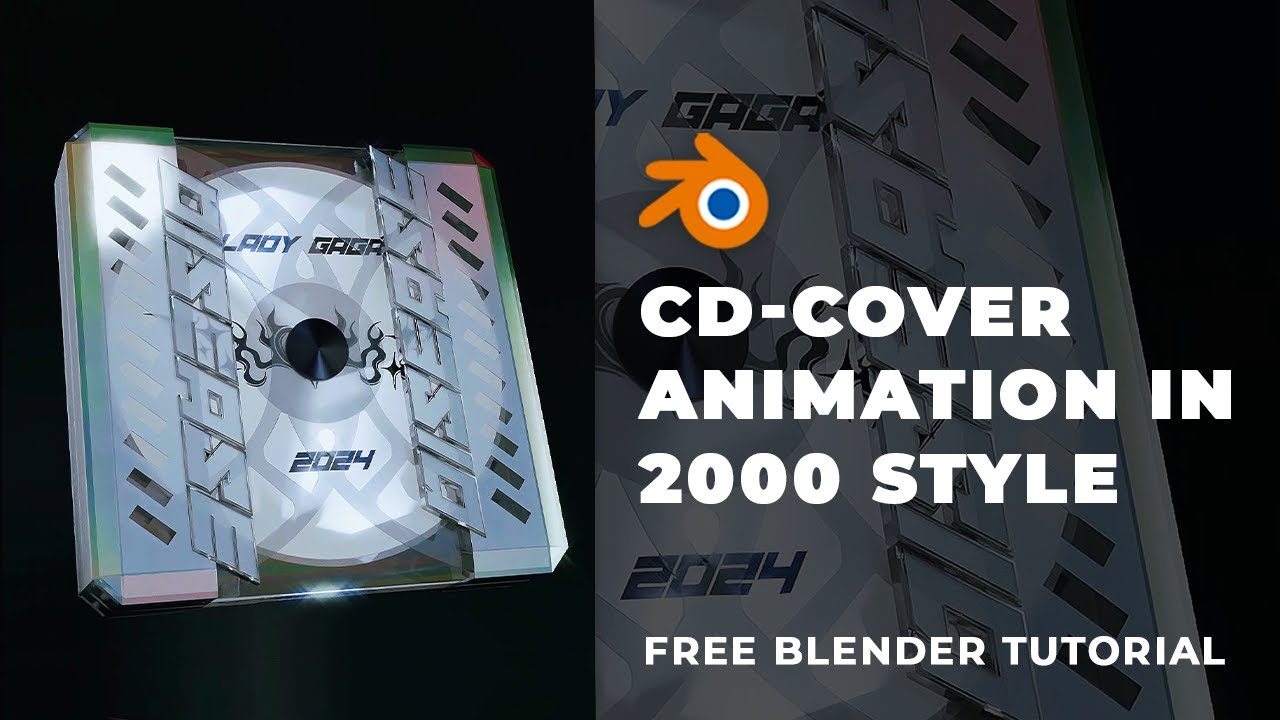 💿🎇 CREATE A FUTURISTIC 2000 / Y2K  CD COVER 🎇💿  BLENDER TUTORIAL
