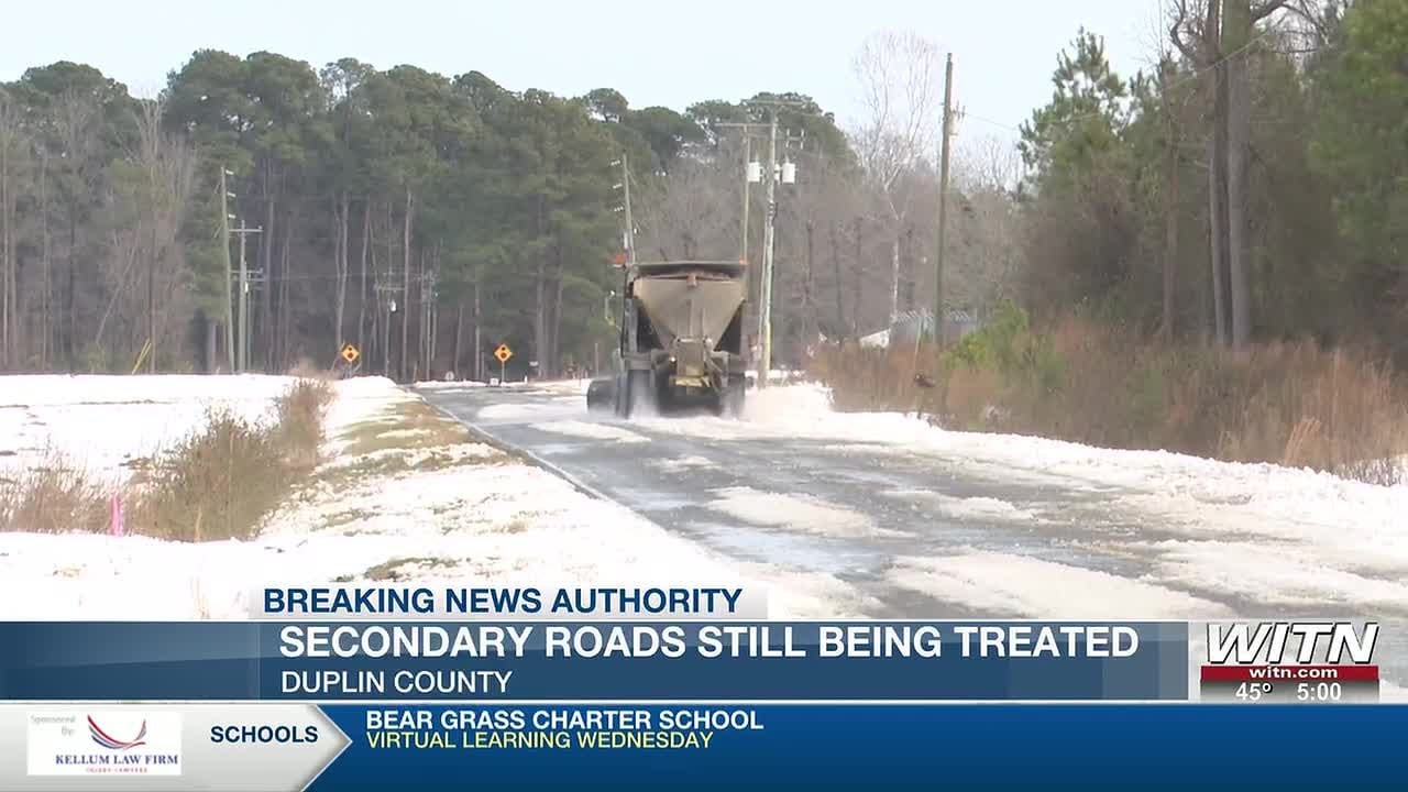 Secondary roads still being treated in Duplin County