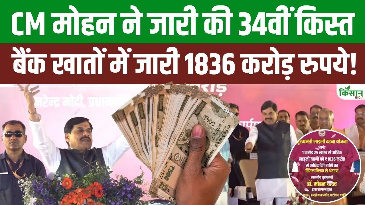 CM Mohan Yadav ने जारी की Ladli Behna Yojana की 34वीं किस्त, बैंक खातों में जारी हुए 1836 करोड़!