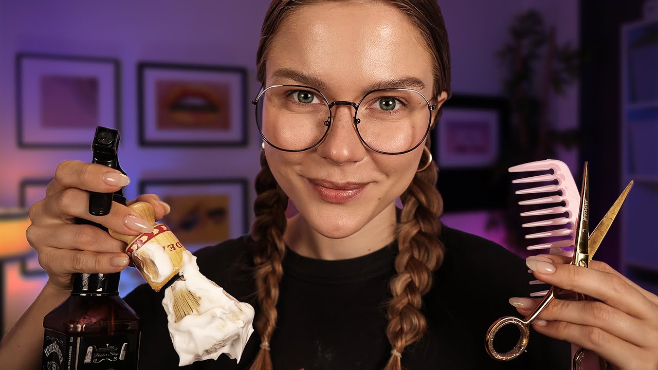 ASMR Relaxing Haircut & Shaving RP ~ (Long Hair) Soft Spoken Personal Attention