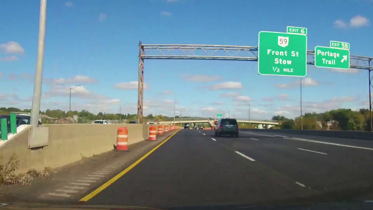 Driving from Canton, OH to Akron, Ohio on Interstate 77 and State Route 8