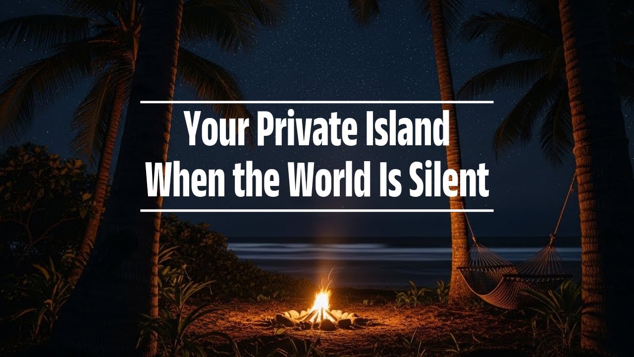 Alone on a Mysterious Island  Ambient ASMR Campfire & Ocean Waves 6 Hours 