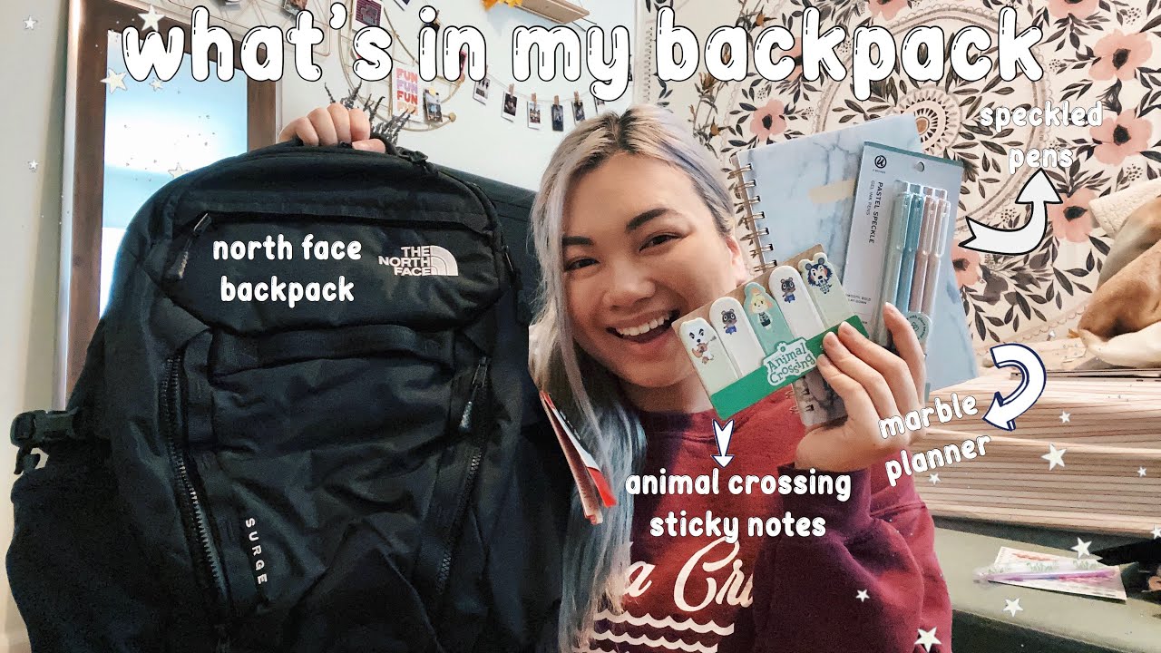 WHAT'S IN MY NORTH FACE BACKPACK/SCHOOL SUPPLIES HAUL 2020 + animal crossing surprise! | Christine N