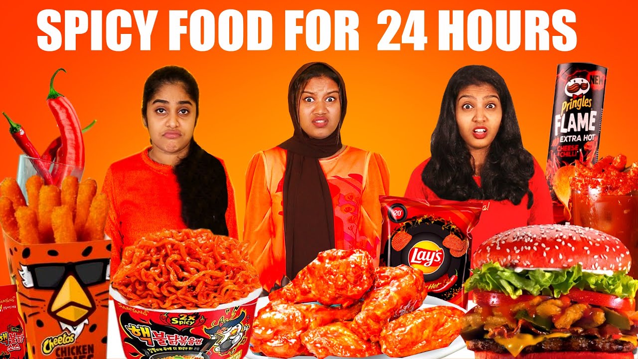 EATING ONLY SPICY FOOD FOR 24 HOURS🥵🔥 CHALLENGE | PULLOTHI