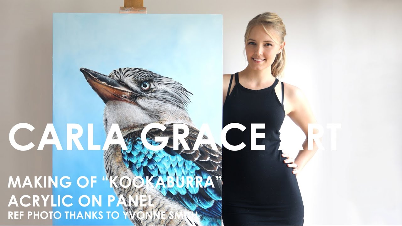 Carla Grace Acrylic kookaburra Painting time lapse